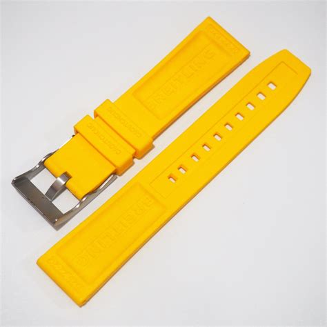 breitling yellow rubber strap|genuine Breitling leather watch strap.